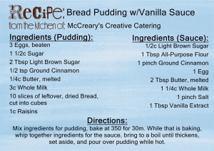 Bread Pudding and Vanilla Sauce
