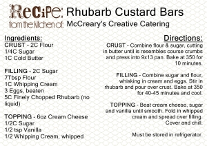 rhubarb custard bars